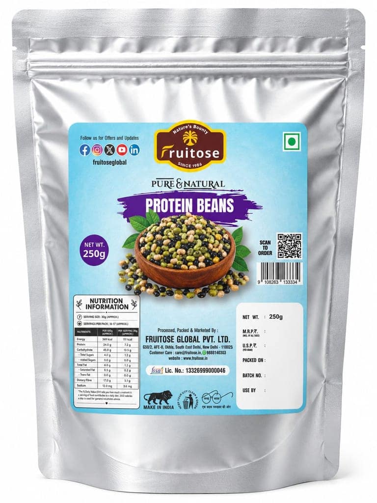 Fruitose Pure & Natural Protein Beans 250g Pouch