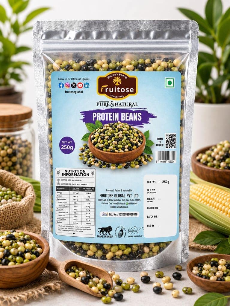 Fruitose Pure & Natural Protein Beans 250g Pouch view 3