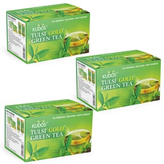 Kudos Tulsi Gold Green Tea | Best Anti-oxidant | (2g x 25 Bags) | Pack of 3