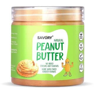 Savory Natural Peanut Butter (400g) | Made with Finest Roasted Peanuts | No Added Colors or Flavors | High in Protein | Cholesterol Free, Trans Fat Free & Keto Friendly | Ready to Eat