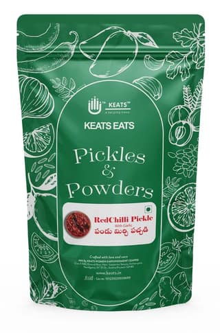 KEATS EATS RED CHILLI PICKLE WITH GARLIC - Spicy & Delicious Andhra Style