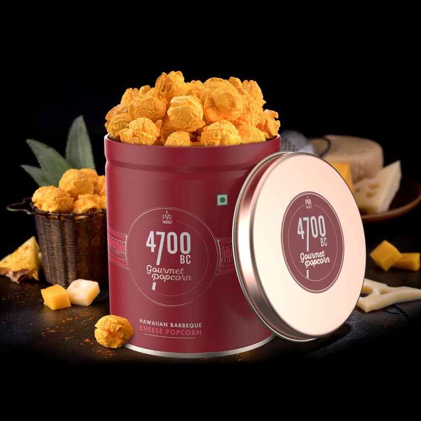 4700BC Gourmet Popcorn, Hawaiian BBQ Cheese, Tin, 50g