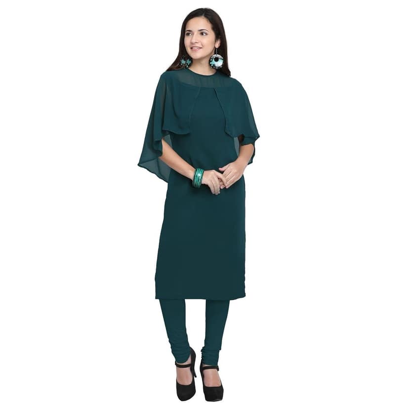Pinkriti Women Georgette Straight Kurta view 4