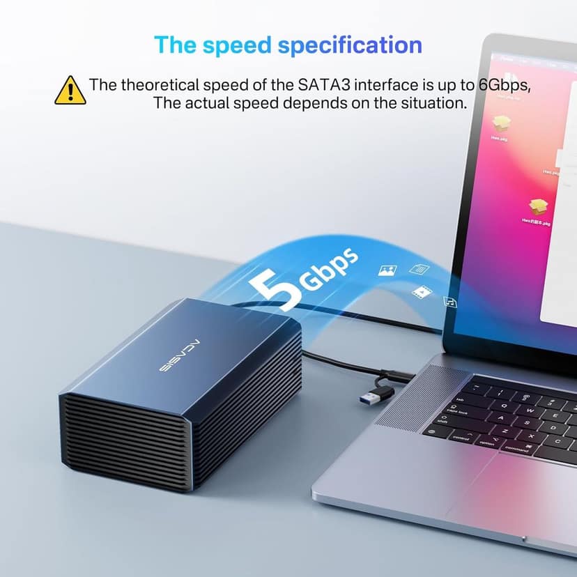 ACASIS External Dual-Drive RAID Enclosure with Cooling Fan for 2.5/3.5″ SATA HDD/SSD, USB A/C 3.0, Support RAID 0/1/JBOD/SPAN, 6Gbps with UASP, 36TB view 5
