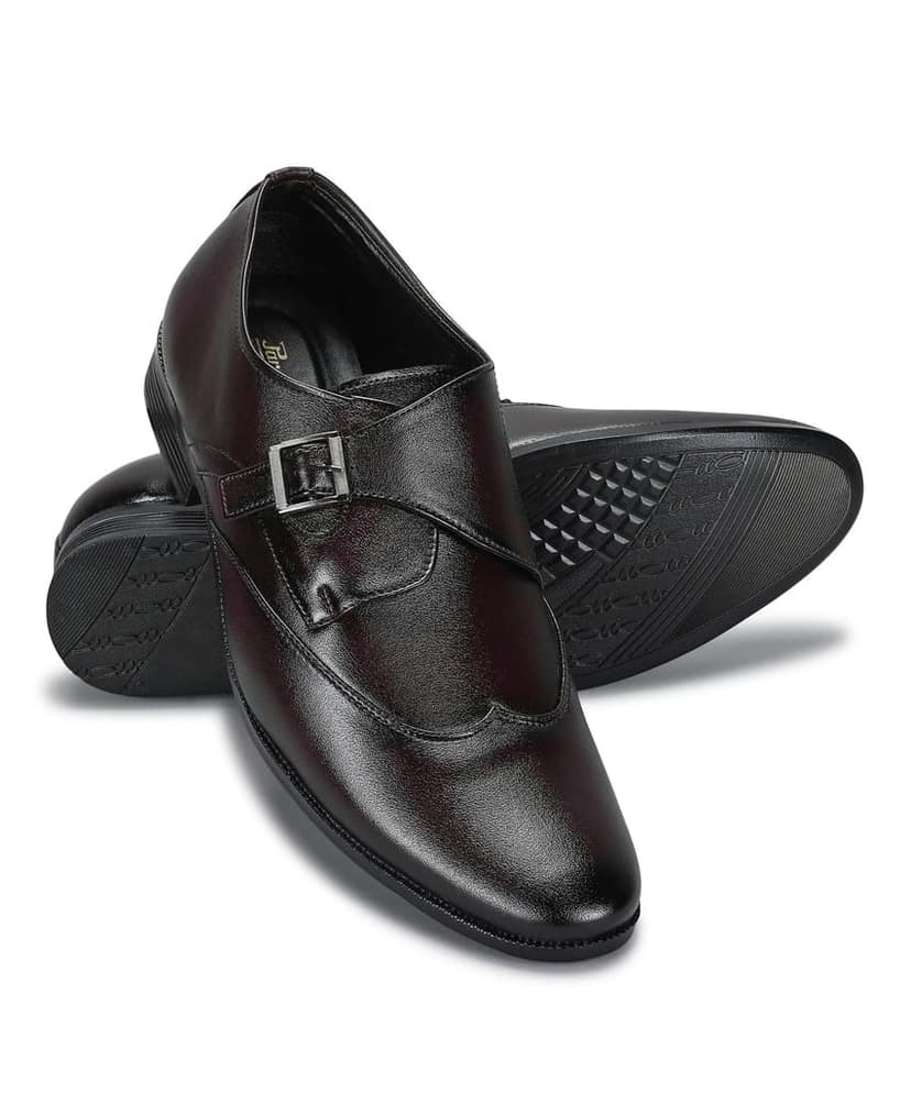 Paragon Men's Brown Formal Shoes with Buckle| Durable & Sturdy for Outdoor Wear view 5