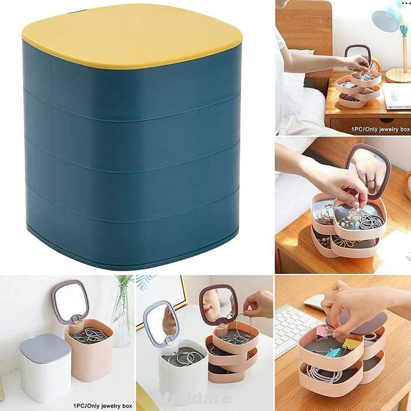 Rotating Jewellery Box – 4-Layer Multicolour Organizer view 2
