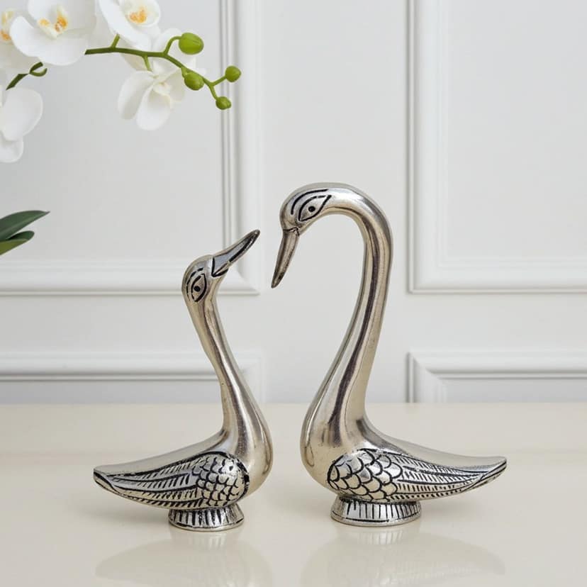 Aluminium Showpiece Duck Pair (ASMAS225 S)
