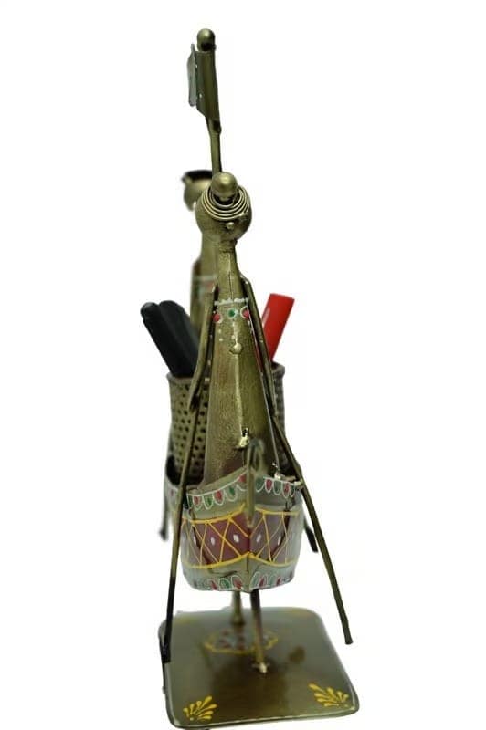 MOHD YASIN - Multipurpose Metal Handcrafted Iron Boat Shape Decorative Showpiece Figurine Pen Stand Mobile Holder For Home Office Study Table Top Decor view 2