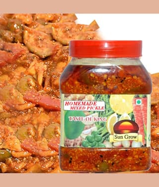 Sun Grow HOMEMADE All in ONE Mixed Veg. Pickle We Serve Natural You Eat Natural No Artificial Colors Pickle 1 kg