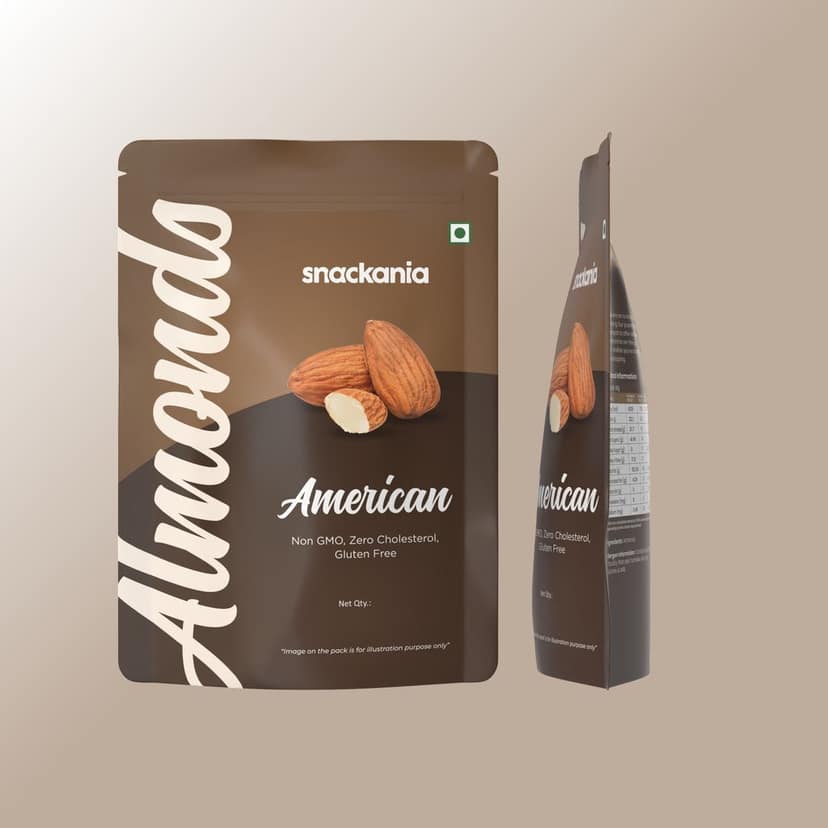Snackania American Almonds I Badam I Raw American Almonds I Natural I High in Fiber & Boost Immunity | Real Nuts 480 Gram view 3