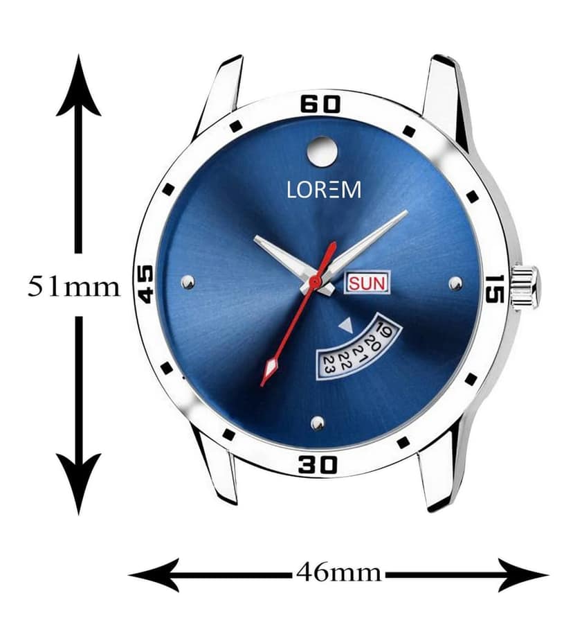 LOREM Silver Day Date Analog Watch for Men LR103-UF view 4