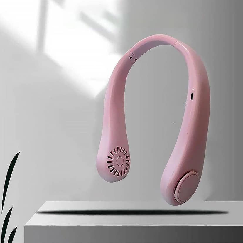 Portable Neck Fan: Holiday Hands Free Bladeless Neck Fan, 360° Cooling Hanging Fan, USB Rechargeable Personal Neck Fan, Wearable Neck Fan Suitable for Traveling view 4
