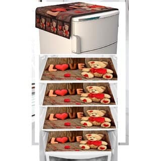 REVEXO Polyester Floral Pattern Fridge Covers