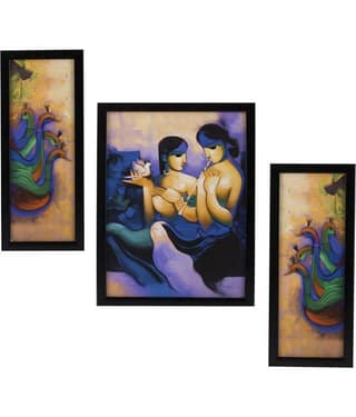 Indianara - Figurative Painting With Frame