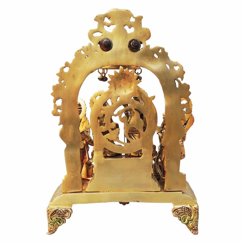 Brass Ram Darbar Statue | Handcrafted Ram Parivar God Idol, Height : 18 Inch (BSMAS131 R) view 4
