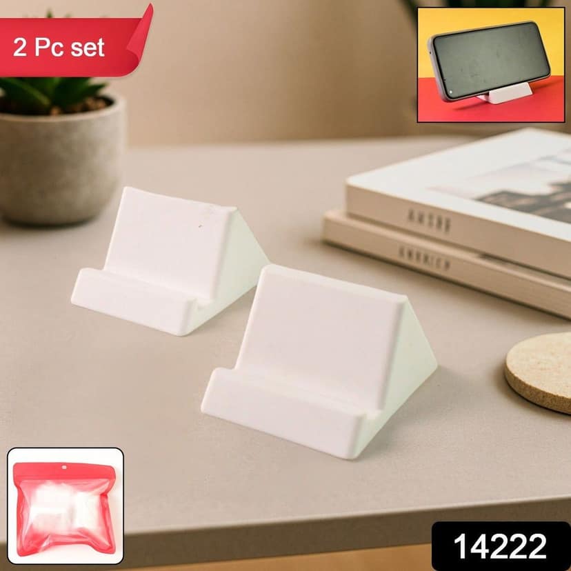 Compact Plastic Mobile Phone Holder Stand (2 Pc & Mix Color) view 2
