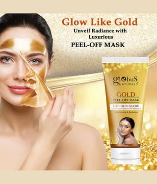 Globus Naturals Gold Peel off Mask For Golden Glow,Skin Brightening, Anti-Ageing,For All Skin Type,75Gm (Pack of 1)