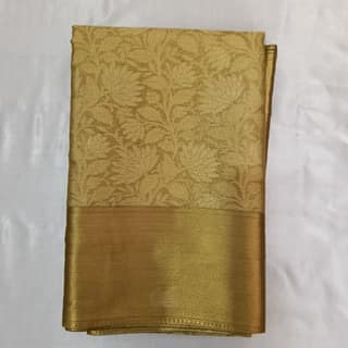 Bridal Tissue Cotton Saree with Blous - Gold