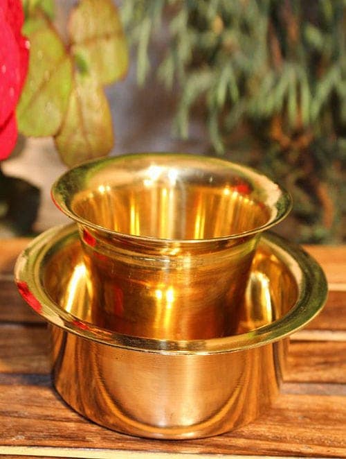 BEING CLASSIC Brass Coffee Dabara Tumbler Set | Tea Dabara | Peetal Ka Dabara | Serving Drinkware Tumbler Golden Color, Set of 1 Pieces for Serving Filter Coffee view 2