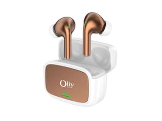 OlivLife VELO True Wireless Earbuds, Bluetooth 6.0 in-Ear Headphones with ENC Mic, 14H Playtime, Deep Bass, Premium Sound, Type-C Fast Charging Case - White Brown
