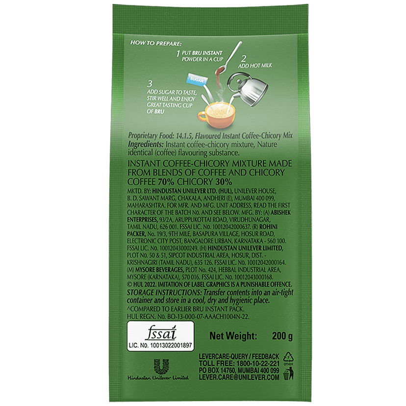 Bru Instant Coffee, 200 G Pouch view 3
