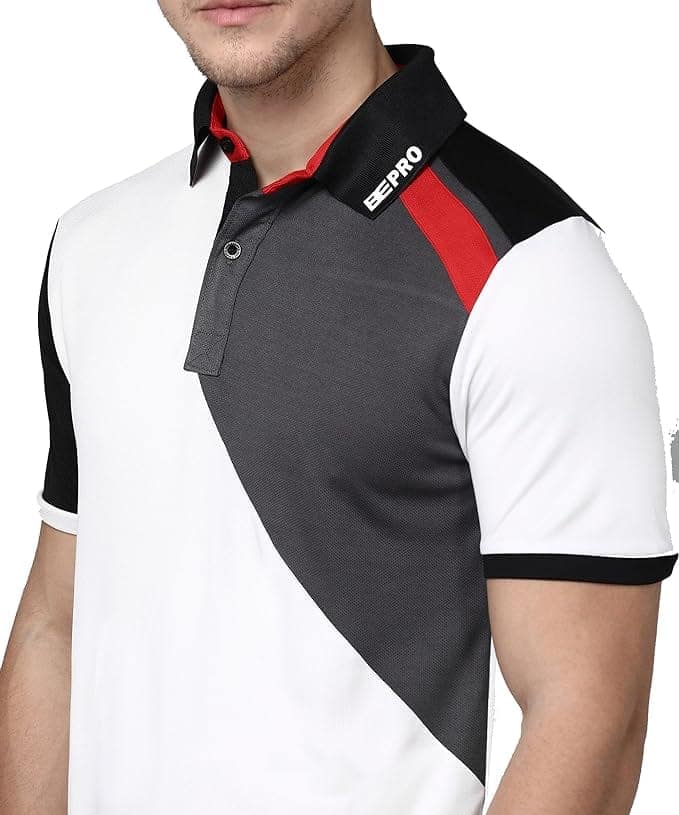 Bepro Men's Half Sleeve Polo T-Shirt with Collar and Button