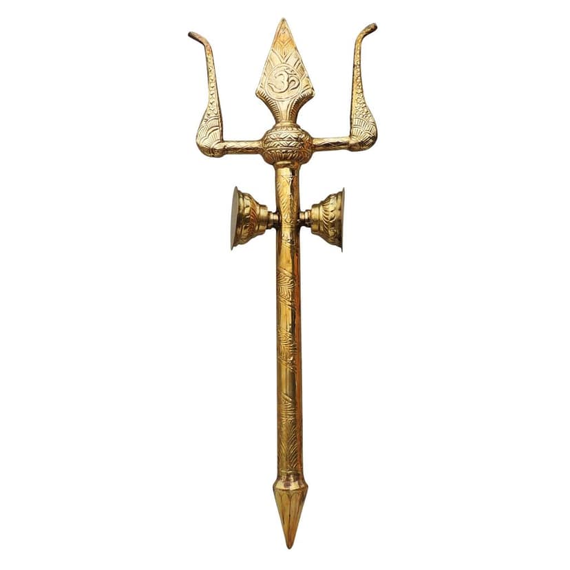 Brass Trishul, Height : 32.5 Inch (ZMAS138 S) view 3