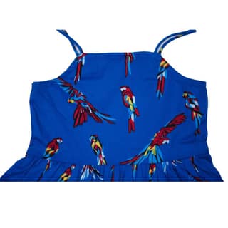 Tie Up Frock Dress with Parrot Printed for Baby Girl, Toddler Summer Dress, Casual Wear