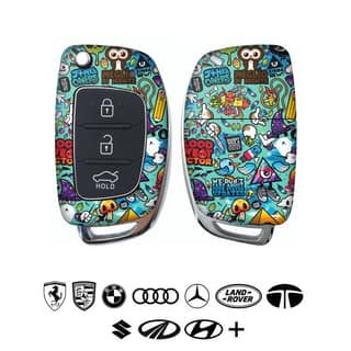 Blue Abstract Car Key Skins