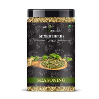 ManHar Organics Dried Mixed Herbs Seasoning Jar: 400gm (Mix of oregano, basil, thyme, rosemary, parsley, chilli flakes, garlic powder) (Mixed herbs, 400gm)