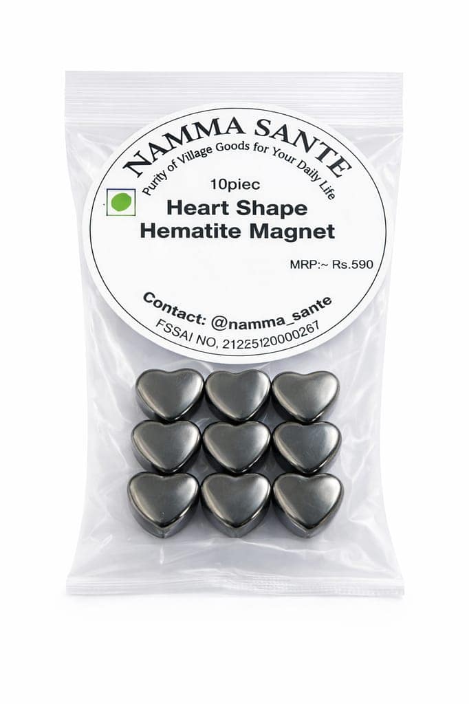 Heart Shape Hematite Magnet, Hematite Heart Magnet, Magnetic Hematite Heart, Heart Healing Magnet, Hematite Love Magnet 10piec view 3