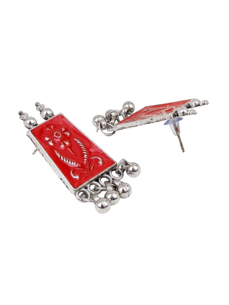 Cardinal Multicolor Oxidized Silver Color Choker Necklace Set view 2