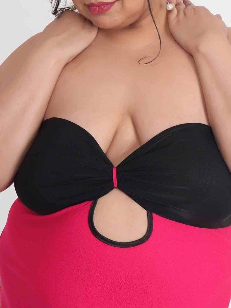 Plus Size Sexy Pink Bridal Babydoll Bikini Dress for Honeymoon BB5C view 6
