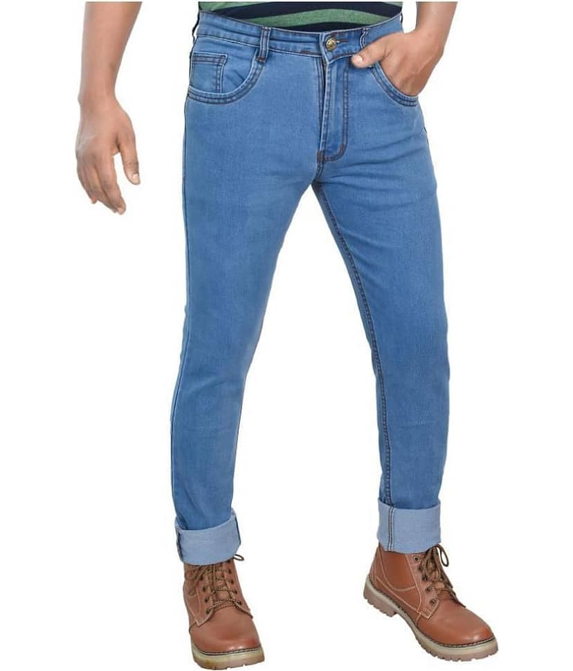 plounge Denim Regular Fit Turquoise Blue Men's Jeans ( Pack of 1 )