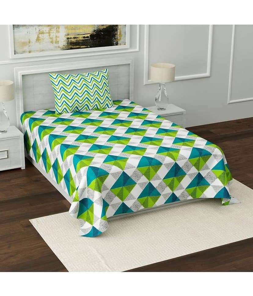 Uniqchoice Cotton 1 Single Bedsheet with 1 Pillow Cover ( Grey )