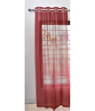Panipat Textile Hub Others Semi-Transparent Eyelet Window Curtain 7 ft Single -White
