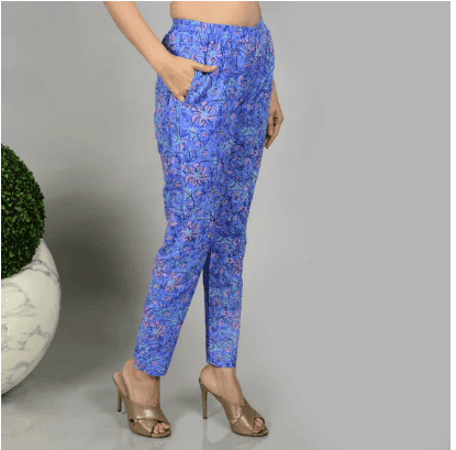BLUE HANDBLOCK PRINTED CO-ORD- SET OF 2 view 2