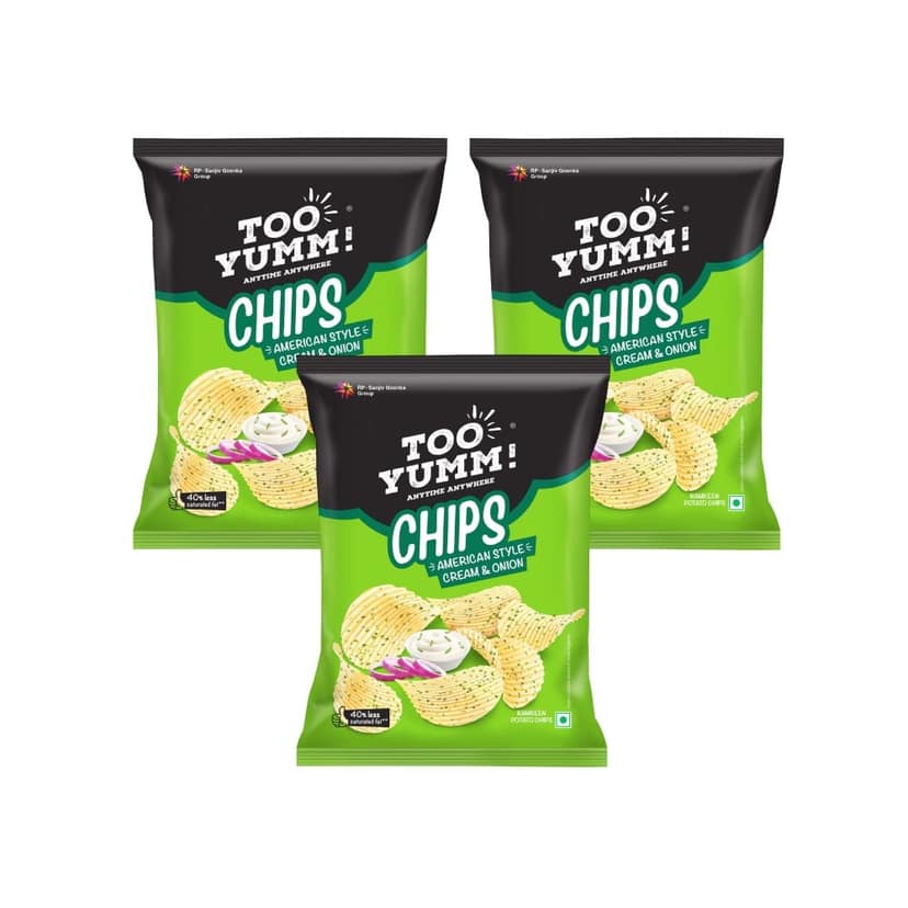Too Yumm American Style Cream & Onion Potato Chips - Pack of 3 view 2