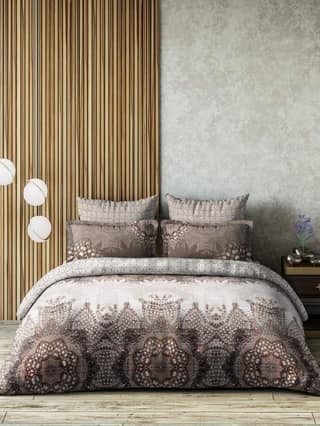 DDECOR - Delta Collection 100% Cotton Ethnic Pattern 162TC King Quilt |229 CM X 274 CM| - Brown
