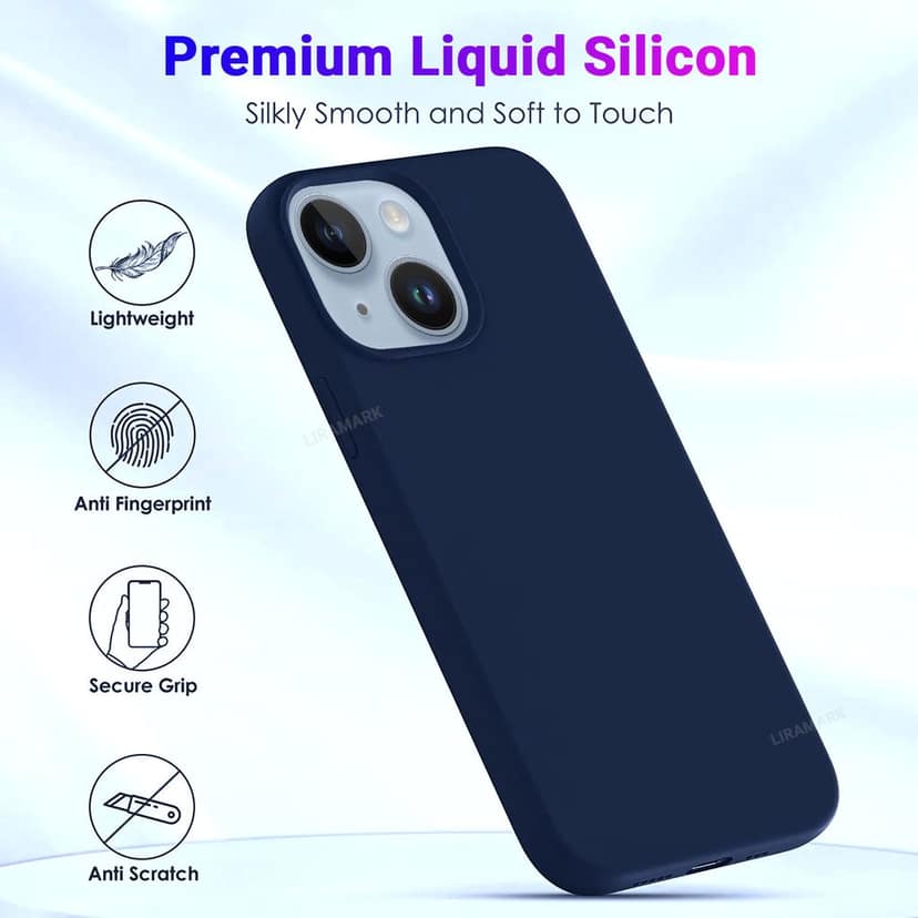 LIRAMARK Liquid Silicone Soft Back Cover Case for Apple iPhone 14 (6.1 inch) view 3