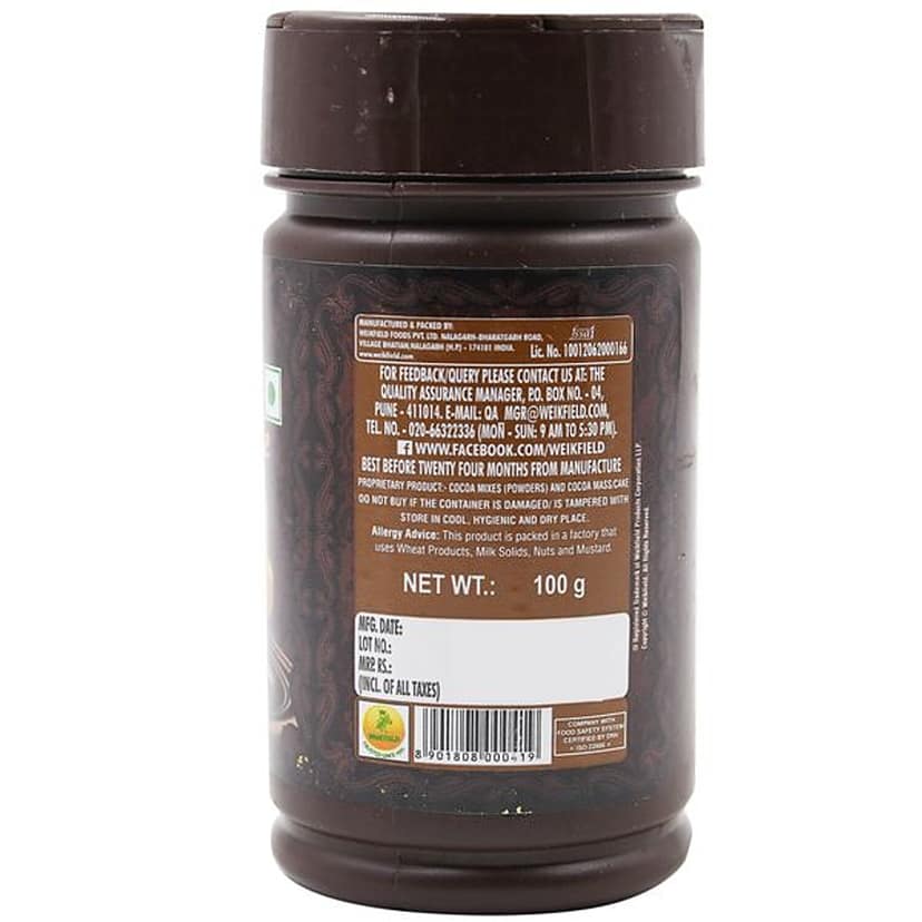 Weikfield Drinking Chocolate Powder, 100 G Bottle view 2