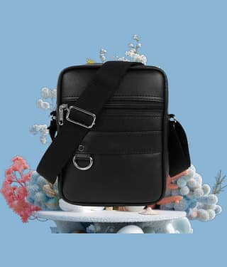 TRANS LUGGAGE Black Solid Messenger Bag