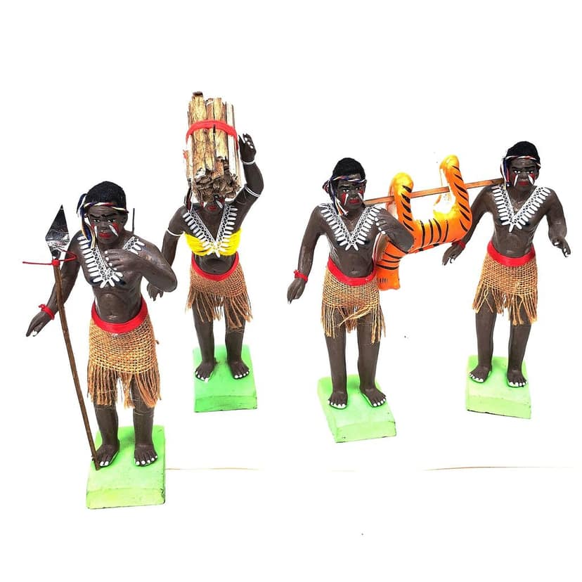 Simonart and printing human tribals hunter group view 2