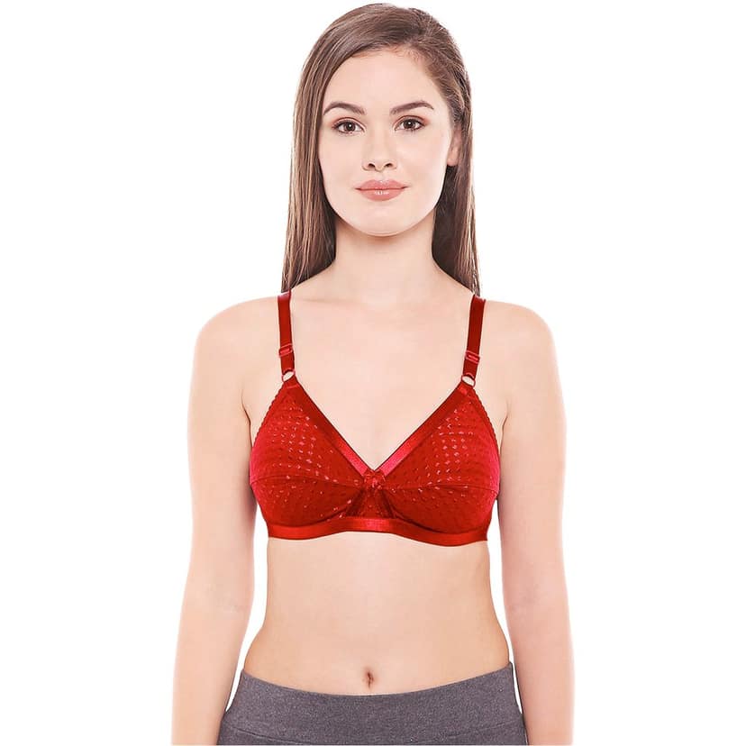 Bodycare Women Cotton Spandex Full Coverage Non Padded Regular Bra Pack - 2 E1528REDS view 2