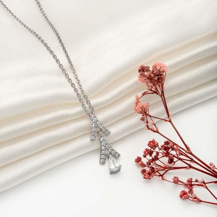 Silver Trifecta Pendant with Link Chain view 3
