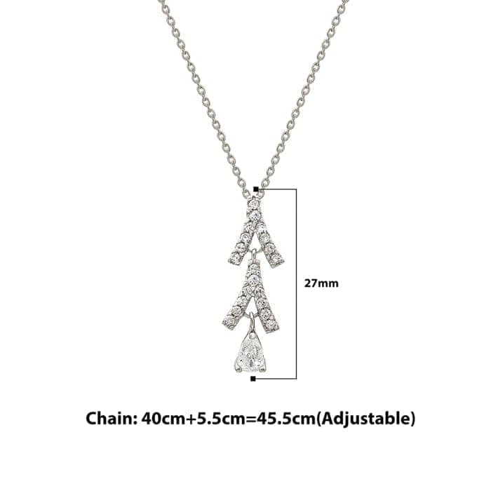 Silver Trifecta Pendant with Link Chain view 4