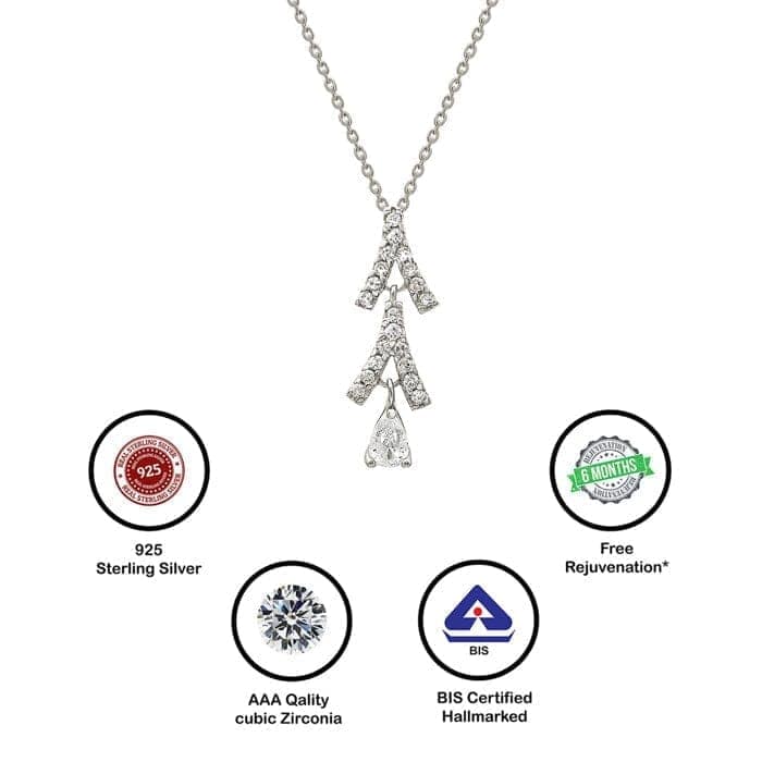 Silver Trifecta Pendant with Link Chain view 6