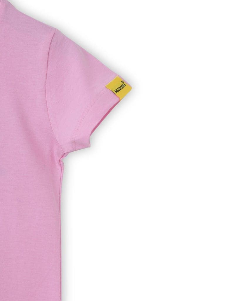 Girls T shirt Cotton Bon Bon Pink Rainbow and Cloud view 4