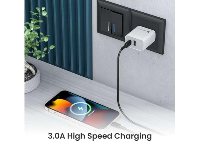 Portronics Konnect Link CL Type C to 8PIN Cable with 3A Output, 480Mbps Data Sync, 1M Length Compatible with iPhone, iPad, Macbook, iMac & Airpods - Black view 2