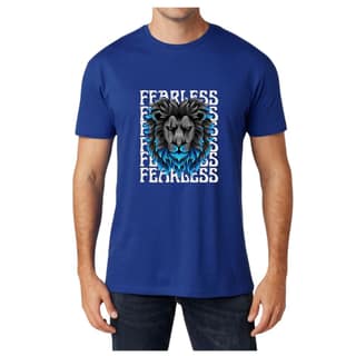 Trishoolin "Fearless Lion..." Abstract Theme Graphic T-Shirt (Design 10186MB ) | Cotton Regular Fit Crew Neck Tee | Pack of 1